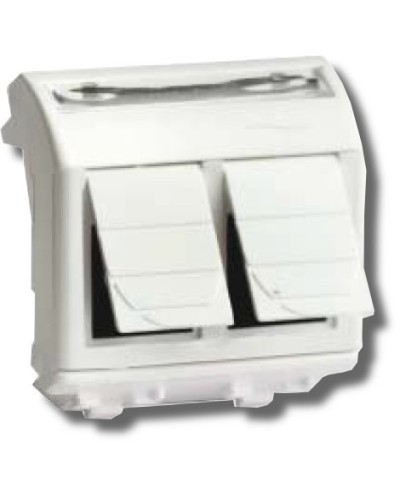 Розетка RJ-45 Brava 2 модуля белая (76459B): Розетка компьютерная с двумя разъёмами в Сургуте