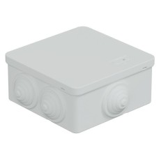 Коробка JBS101 100х100х55, 6 вых., IP55, белая (44037W-1). Коробка монтажная. Экопласт