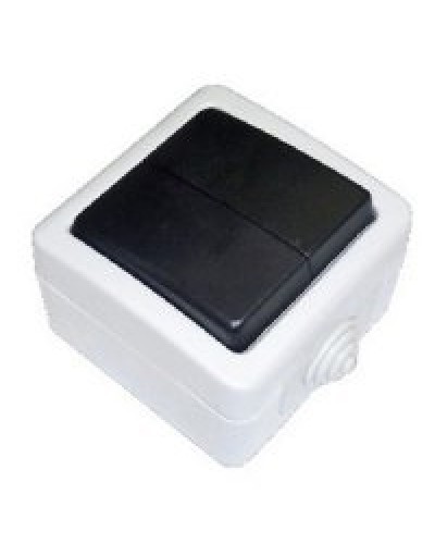 Переключатель двухклавишный 2-полюсный с 2 мест EF602SA, серый, LK Aqua (80006). Переключатель. Экопласт в Сургуте