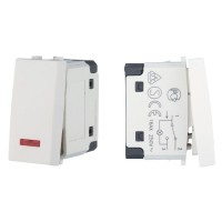 Переключатель с двух мест, с индикатором 45х22,5мм, белый LK45 (850404-1). Переключатель с двух мест (схема 6L). Экопласт