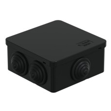 Коробка JBS101 100х100х55, 6 вых., IP55, черная (44037BL-1). Коробка монтажная. Экопласт