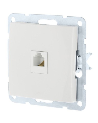 Розетка RJ-45 кат. 5е с накладкой, белый LK60 (866104-1). Розетка компьютерная. Экопласт в Сургуте