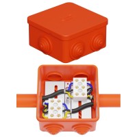 Коробка JBS080 85х85х50, 6 вых., 6P (0,15-6,0 мм²) (43231HF). Коробка монтажная, огнестойкая, без галогена. Экопласт