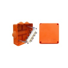 Коробка JBS100 100х100х55, 6 вых., 6P (1,5…4мм²) (43117HF): Коробка монтажная, огнестойкая, без галогена