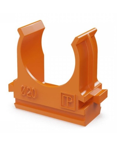 Крепёж-клипса для труб АБС-пластик оранжевая D20 (100 шт) (PR13.0064). Крепление для труб ПВХ. Промрукав в Сургуте