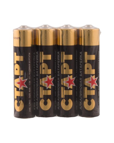 СТАРТ LR03-SH4-BOX (1,5 В, AAA, LR03), упак. 4 шт.. Алкалиновые батарейки. СТАРТ в Сургуте