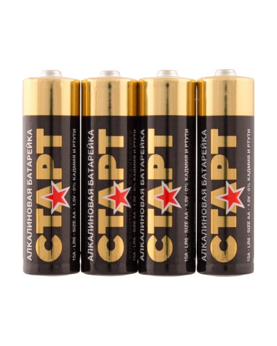 СТАРТ LR6-SH4-BOX (1,5 В, AA, LR6), упак. 4 шт.. Алкалиновые батарейки. СТАРТ в Сургуте
